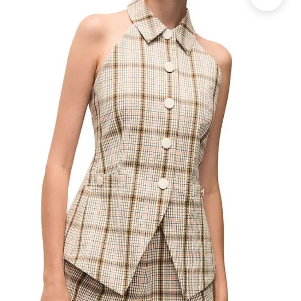 Veronica Beard Orlinda plaid vest